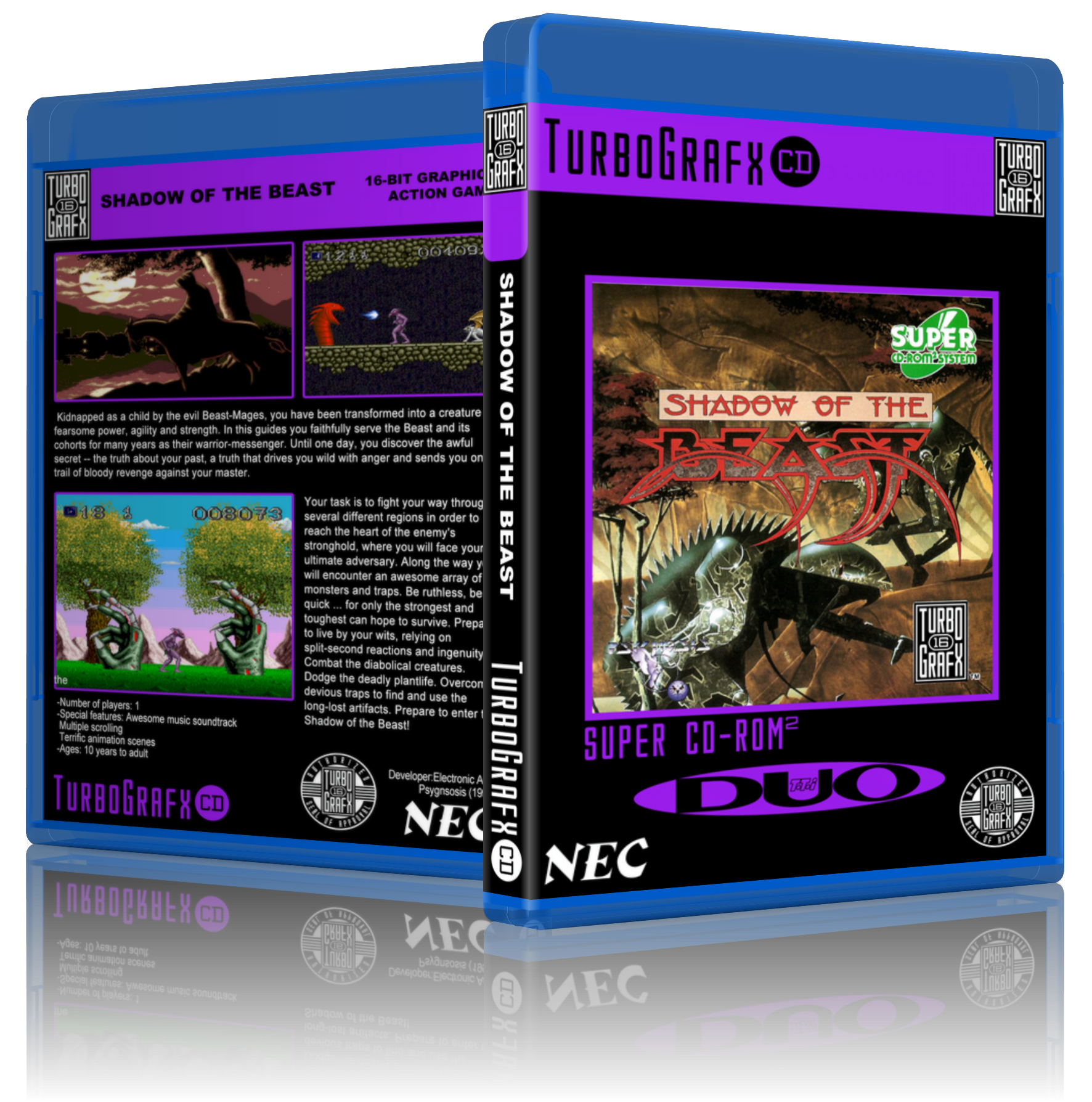 TurboGrafx-CD DVD Style 3D Boxes - NEC TurboGrafx-CD 