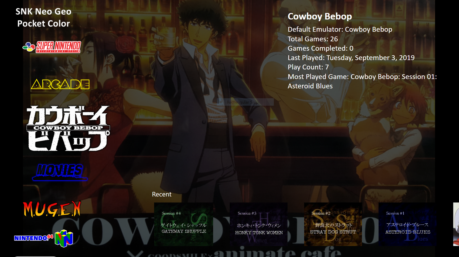 More information about "Cowboy Bebop: Setup for the episodes/Sessions to run in Bigbox"