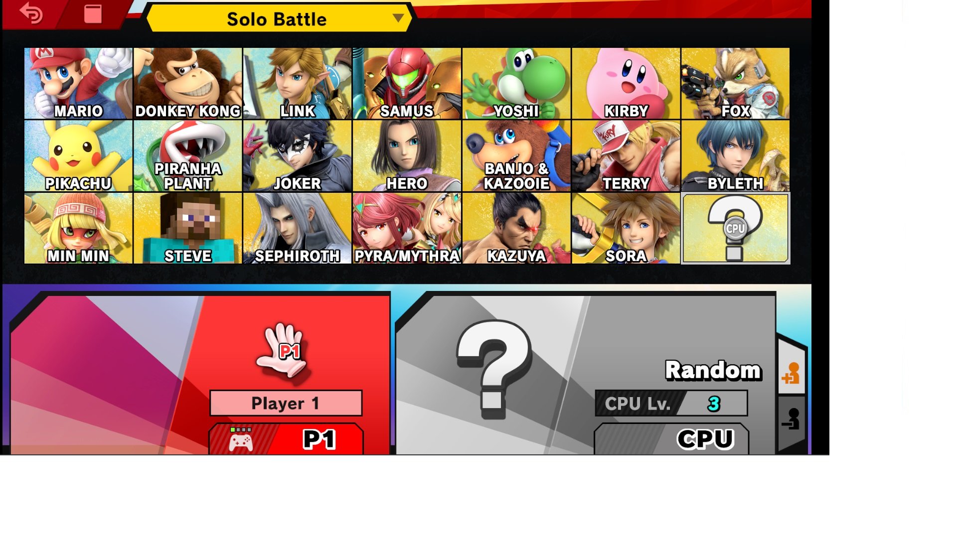 Yuzu Early Acess 2311 - Smash Bros Ultimate top left screen bug